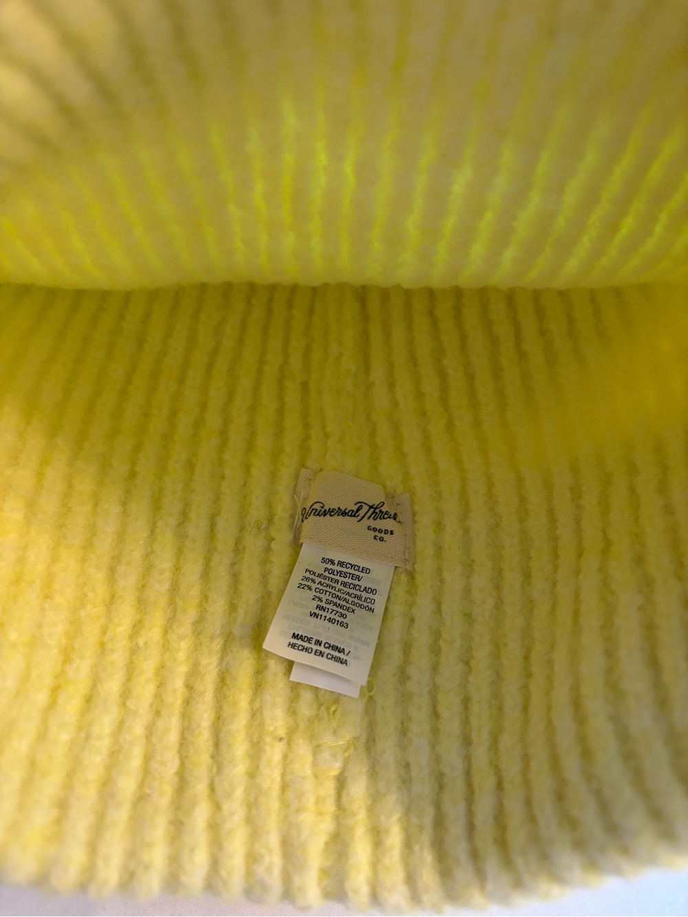 Universal Thread Yellow Ribbed Knit Beanie - Picture 2 of 2